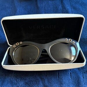 Versace Black Sunglasses with Gold Accents
